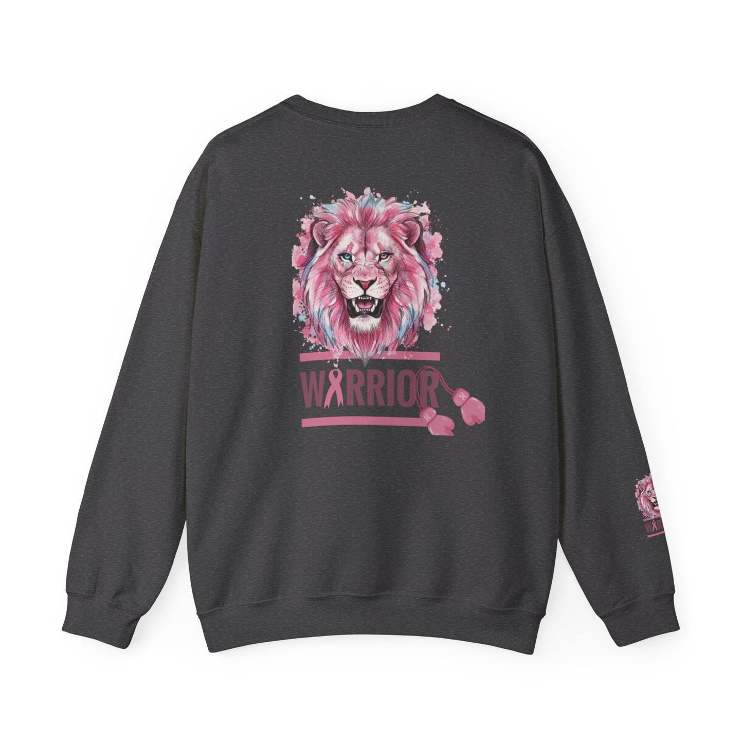 Breast Cancer Warrior Sweatshirt — Pink Lion Ribbon Crewneck