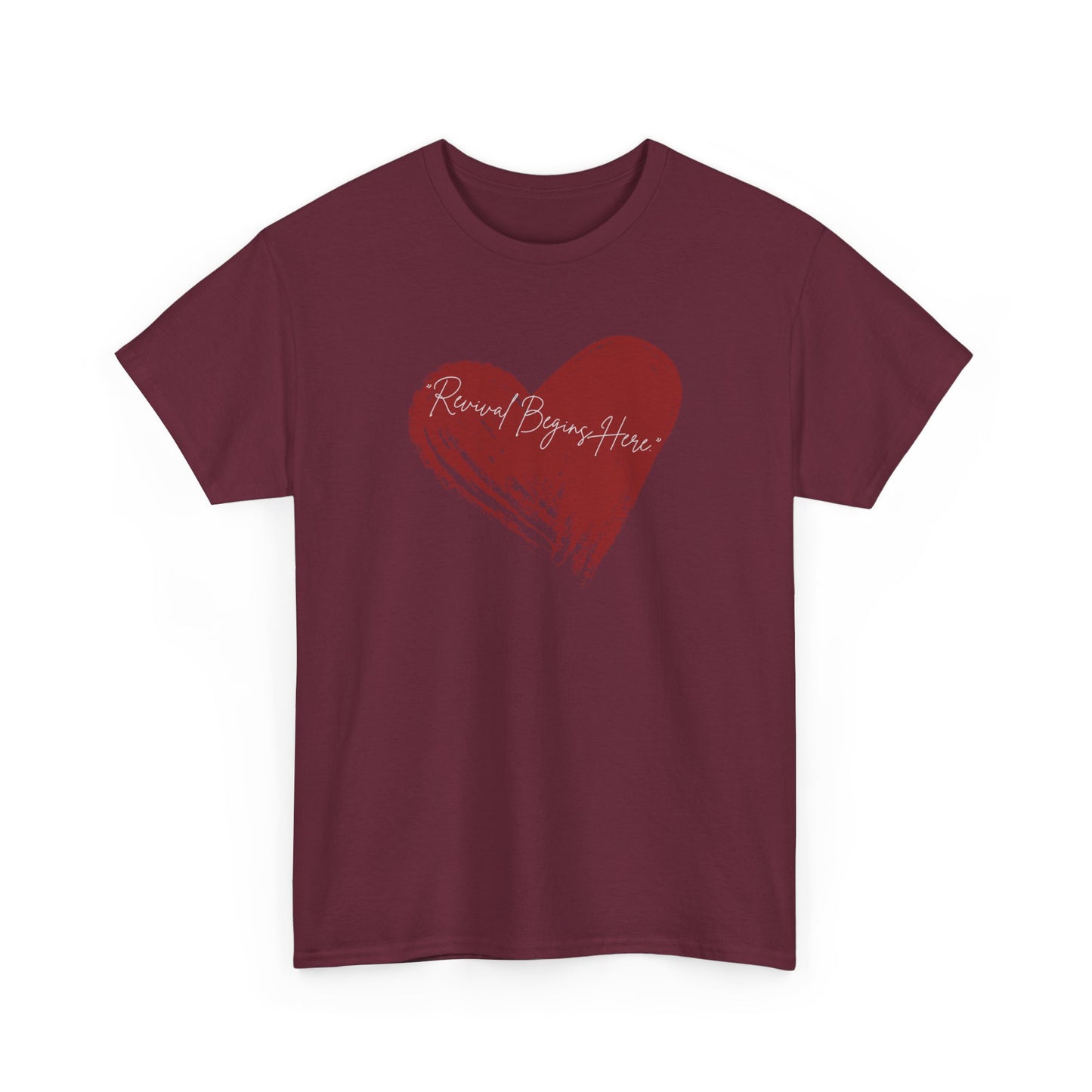 REVIVAL BEGINS HERE  Unisex Heavy Cotton Tee – Perfect for Love Celebrations